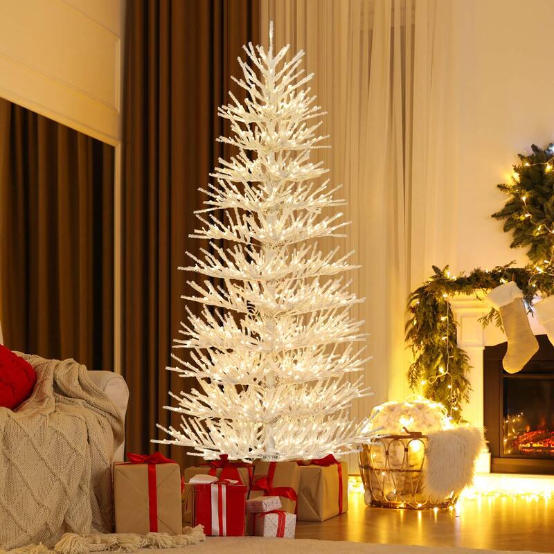 Costway 7 FT Artificial Xmas Tree Hinged Christmas Tree with 820 - See Details
