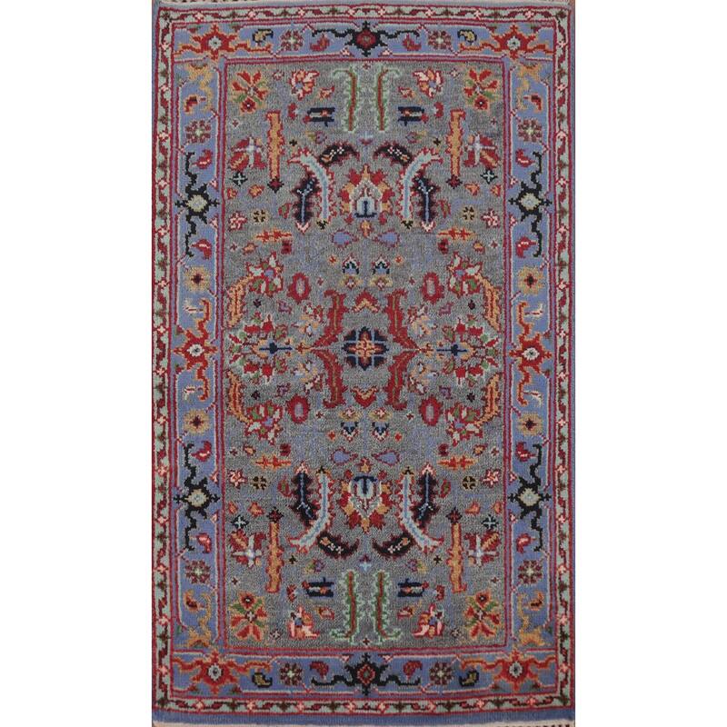 Gray Heriz Serapi Indian Rug Handmade Wool Carpet - 2'11" x 5'0"