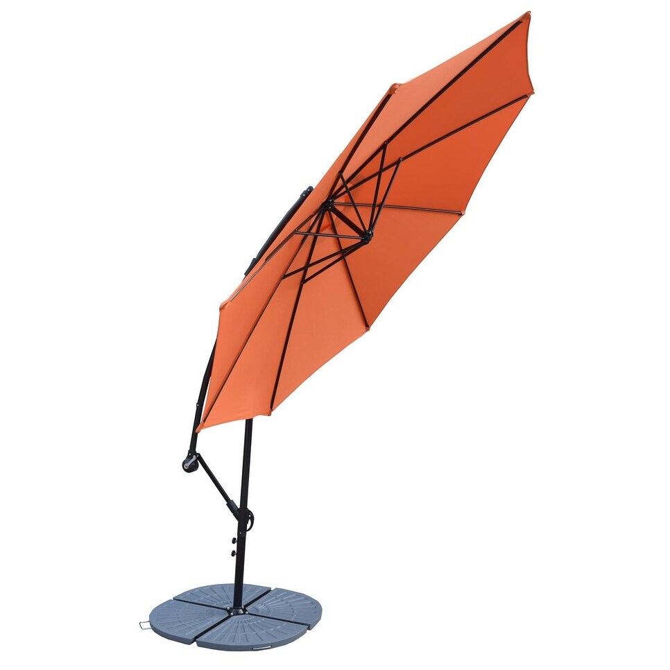 Shop 10 Orange Patio Cantilever Umbrella With Crank And Position Operation System Overstock 22724467