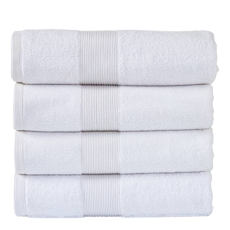 Fabstyles Soft Absorbent Bath Towel, 27 x 54 Inches, Set of 4 - Set of 4 - White