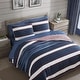 preview thumbnail 3 of 6, Nautica Wesley Awning Stripes Reversible Lighweight Cotton Quilt (Blue, 3 Piece Set)