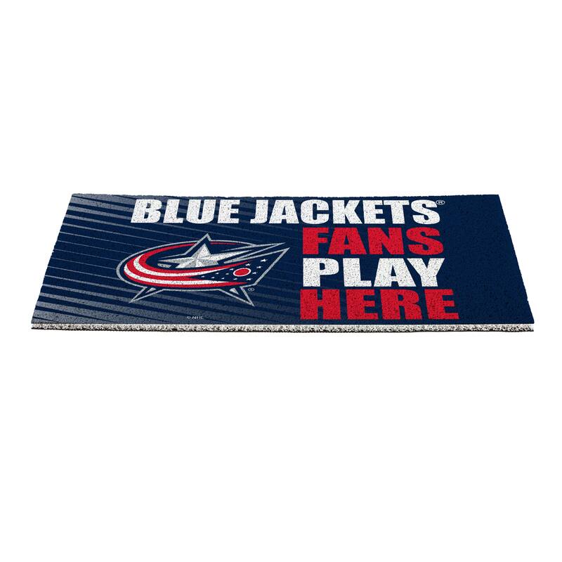 28 in. x 16 in. Columbus Blue Jackets "Fans Play Here" PVC Door Mat