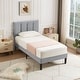 preview thumbnail 68 of 70, Kids Bed Frame, Height Adjustable Upholstered Bed, Twin Size Bed Set of 2