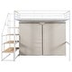 preview thumbnail 12 of 10, Full Size Metal Loft Bed with Wardrobe & Storage Shelves for Kids