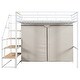 preview thumbnail 12 of 10, Space-saving Design Metal Loft Bed with Wardrobe and Storage Shelves, Full Size, White