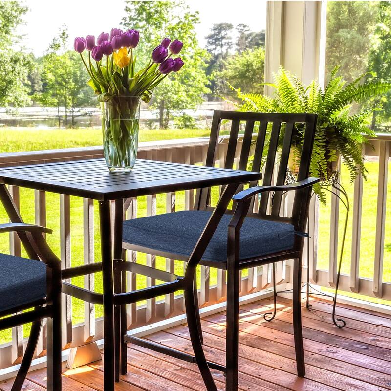 Aoodor Outdoor Dining Chair Cushions Set of 2, Waterproof Patio Furniture Seat Cushions, 18 x 19 inch