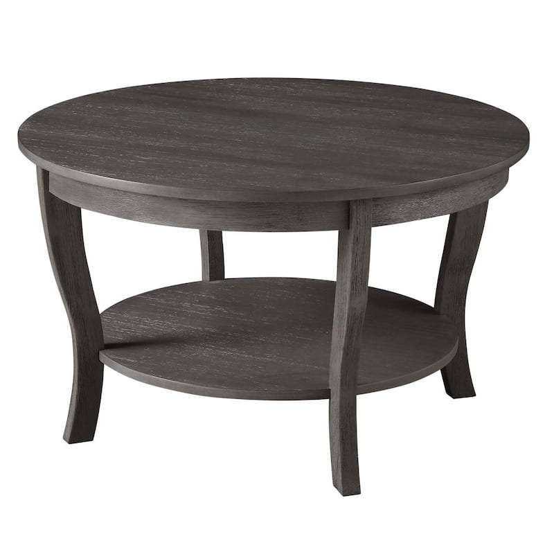 Convenience Concepts American Heritage Round Coffee Table with Shelf