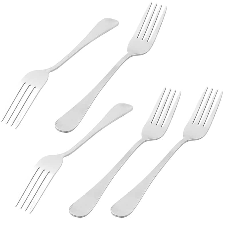 Home Restaurant Stainless Steel Utensil Fruit Dessert Fork 20cm Long 5pcs - Silver Tone