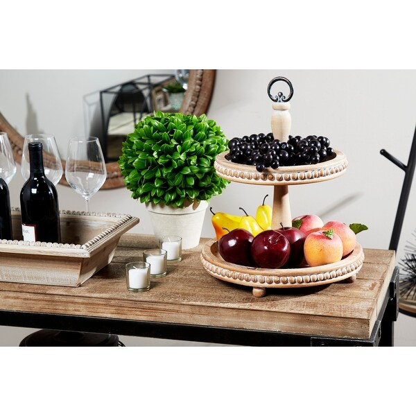 Light Brown Wood Farmhouse Tiered Server 16 x 14 x 14 - 14 x 14 x 16Round. Opens flyout.