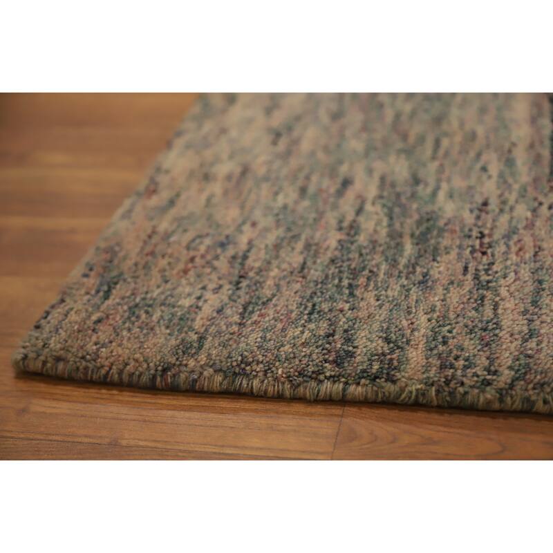 Hand Knotted Oriental 100% Wool Carpet Modern Abstract Brown Gabbeh Area Rug - 3' 0'' X 2' 1''