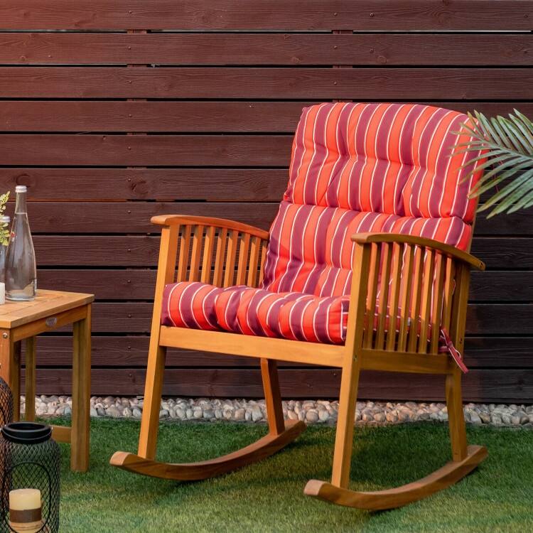 22" x 44" Tufted Outdoor Patio Chair Seating Pad - 44" (L) x 22" (W) x 5" (H)