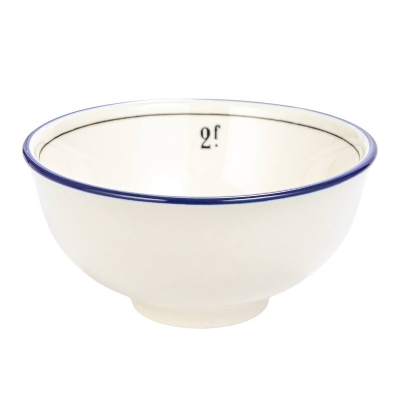 Stoneware Bowl Set with Factorial Numbers Design - 4.8"L x 4.8"W x 2.3"H