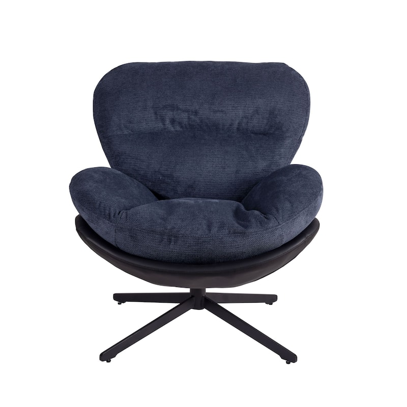 32.25" Chenille Swivel Lounge Chair
