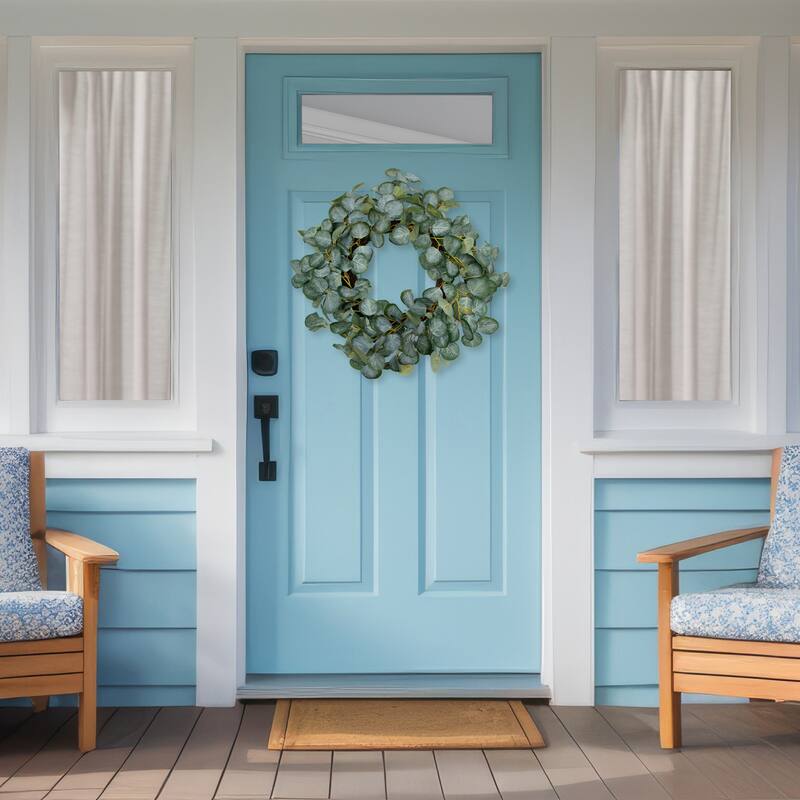 Eucalyptus Leaves Artificial Botanical Spring Wreath - 20"