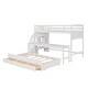 preview thumbnail 14 of 16, Twin XL Stairway Loft Bed with Twin Size Trundle, Desk and 3 Drawers, Storage