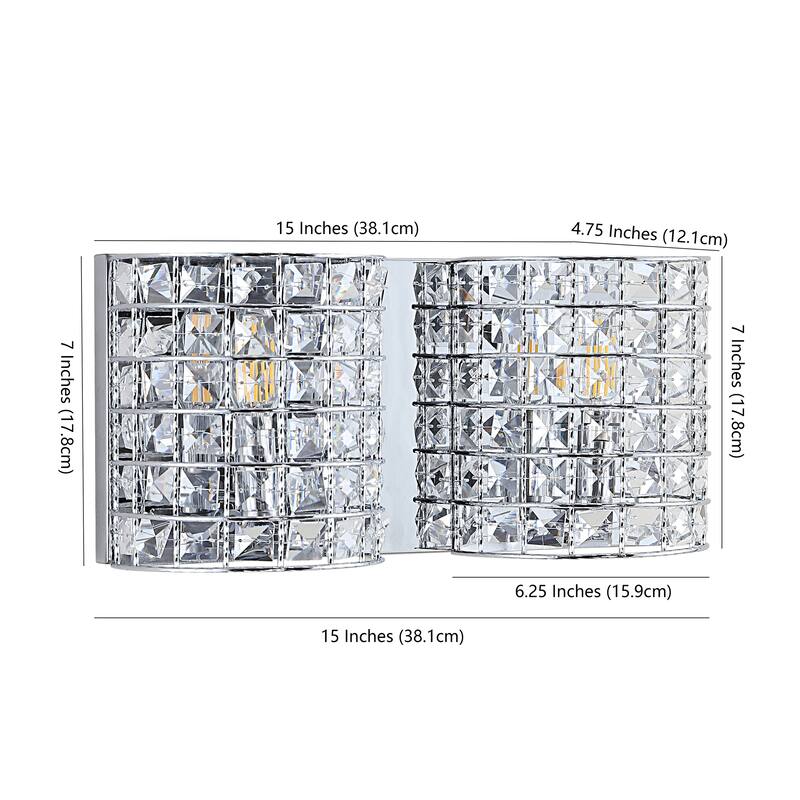 Jayne Deco 3-Light Metal/Crystal Classic Glam LED Vanity Light, by JONATHAN Y