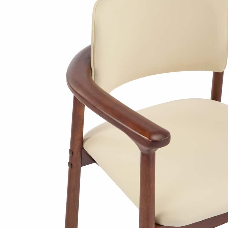 2-Pack Dining Room Chairs - Sturdy Rubber Wood, Comfortable PU Foam Seat