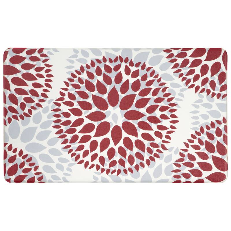 World Rug Gallery Modern Floral Circles Anti Fatigue Standing Mat