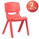 preview thumbnail 1 of 11, 2 Pack Plastic Stackable School Chair with 15.5"H Seat Red