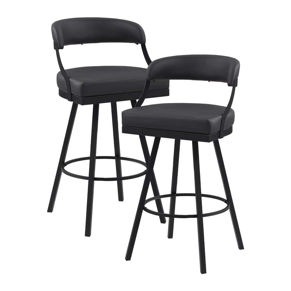 Fremont & Park Barham Faux Leather Swivel Pub Height Chair (Set of 2)