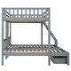 preview thumbnail 16 of 18, Full Over Twin & Twin Triple Bunk Bed with Drawers and Guardrails for Space-Saving and Versatile Family Use