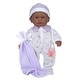preview thumbnail 1 of 5, JC Toys La Baby Soft 11" Baby Doll, Purple with Blanket, African-American Multi - Kids