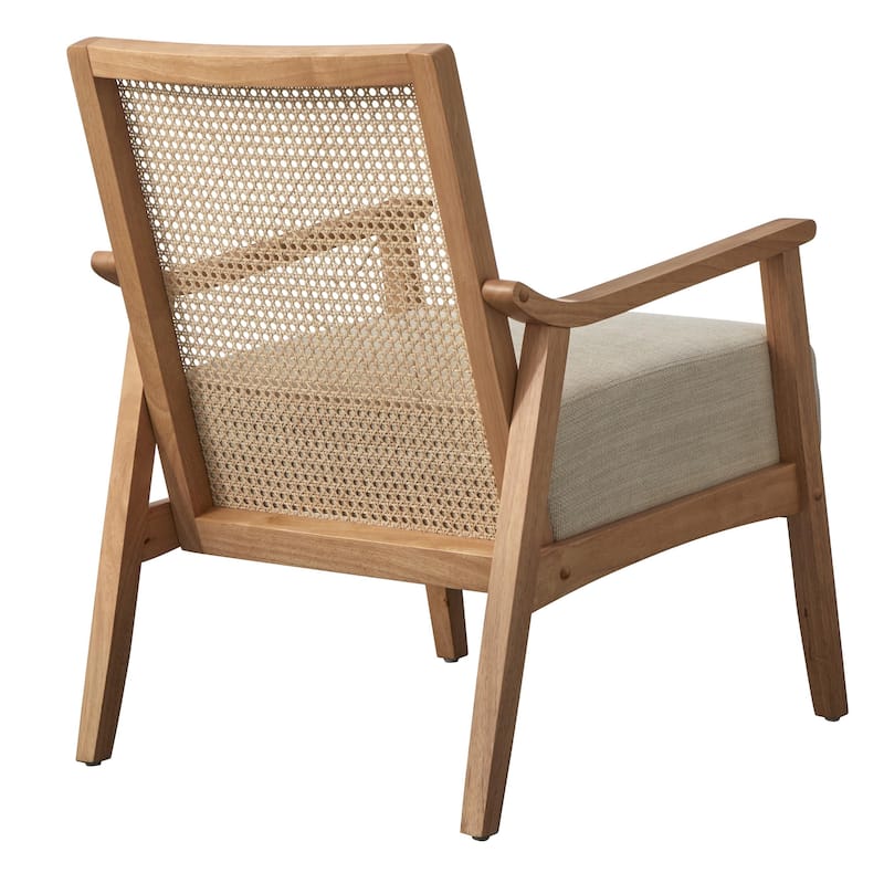 Lifestorey Serena Cane and Solid Wood Accent Chair