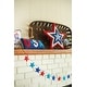 preview thumbnail 2 of 3, 18" x 18" Patriotic Red White & Blue Star Shaped Hooked Accent Throw Pillow