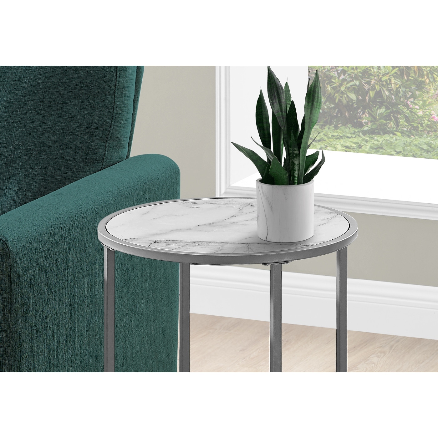 Contemporary Round Accent Table for Living Room and Bedroom