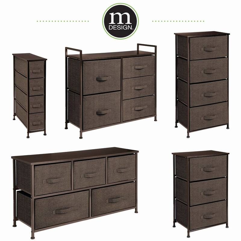 mDesign Vertical Dresser Storage Tower with 4 Drawers