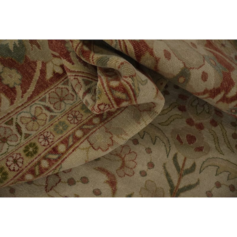 Hand Knotted Oriental 100% Wool Carpet Traditional All-Over Beige & Ivories Ziegler Area Rug - 14' 8'' X 15' 2''