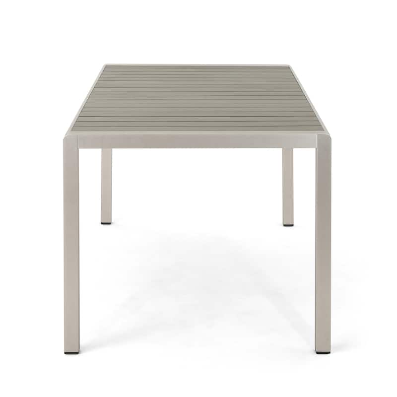 Cape Coral Aluminum Faux Wood Dining Table by Christopher Knight Home - 70.25"L x 35.50"W x 30.25"H