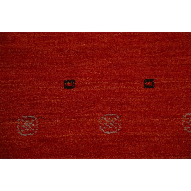 Orange Gabbeh Indian Area Rug Handmade Tribal Wool Carpet - 4'11" x 7'10"