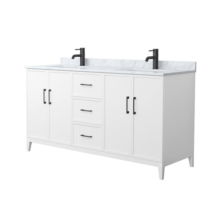 Wyndham Collection WCH717166D-CM-UNSMXX Elan 66" Free Standing Double - White / Matte Black Hardware