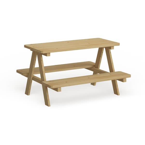 slide 2 of 10, Sorrento Kids' Wood Picnic Table by Havenside Home Brown