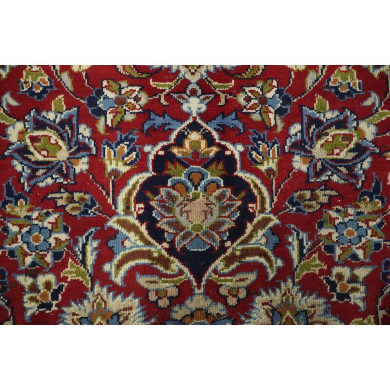 Hand Knotted Oriental 100% Wool Carpet Traditional Floral Red Najafabad Area Rug - 10' 5'' X 6' 8''