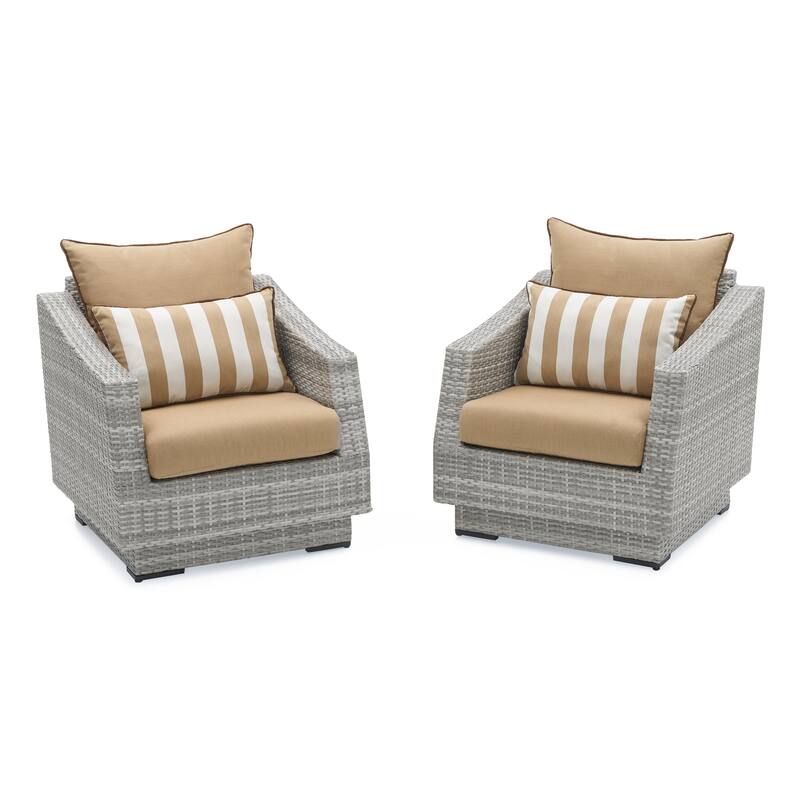 Cannes 6 Piece Sunbrella Outdoor Patio Love & Club Seating Set