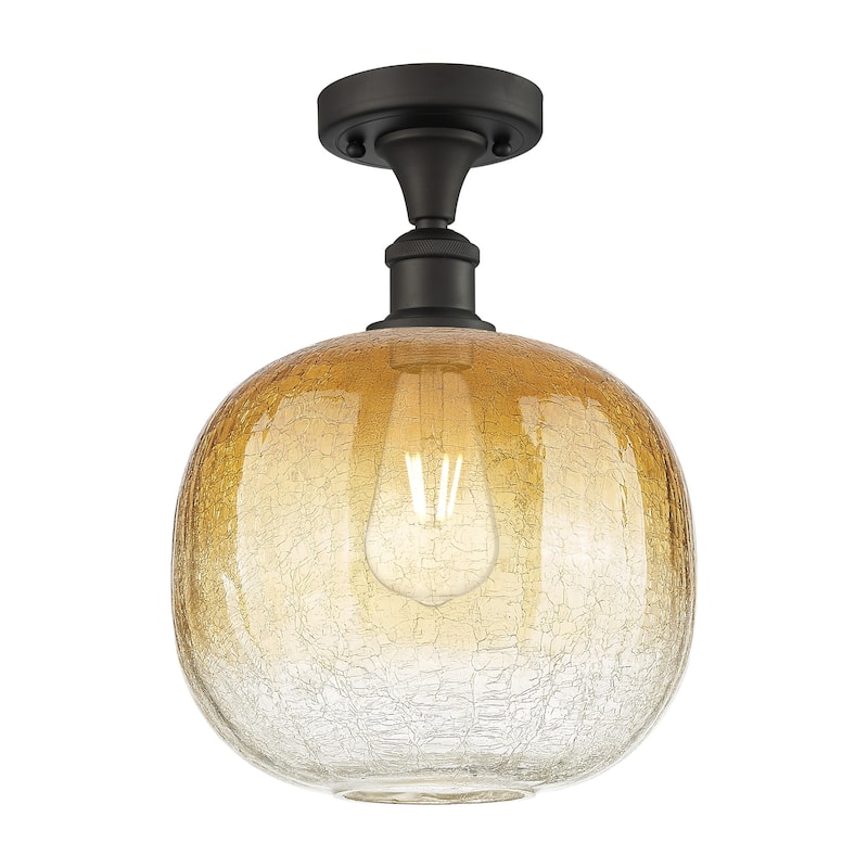 Innovations Lighting 516-1C-13-11 Brookhaven Sphere Semi-Flush - Oil Rubbed Bronze / Amber