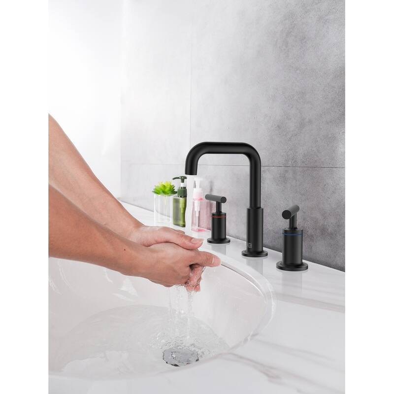 Indigo Home 8 inch Widespread Double Handle Bathroom Faucet