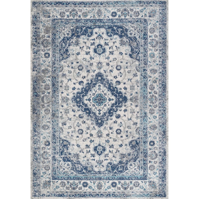 JONATHAN Y Zelda Ornate Medallion Persian Area Rug - 3 X 5 - Blue/Gray
