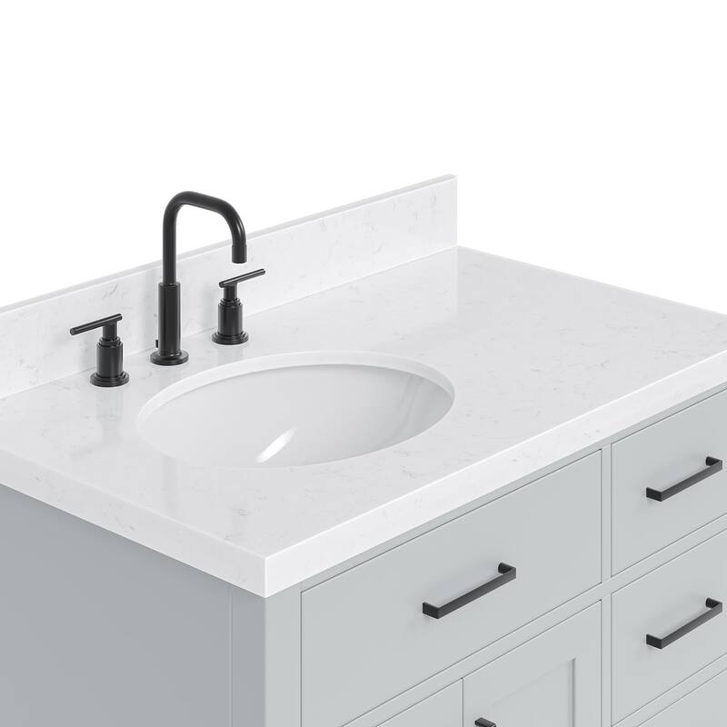 Ariel T036SLCQOVO Hepburn 36" Free Standing Single Basin Vanity Set