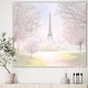 preview thumbnail 1 of 4, Designart "Pretty Paris" Landscape Canvas Art - Pink