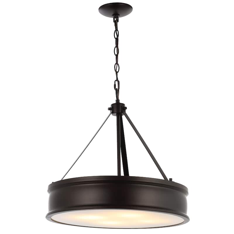 SAFAVIEH Lighting Torbjorg 4-light 19.5-inch Pendant - 20" W x 20" D x 22-94" H - Oil Rubbed Bronze - 20Wx20Dx94H