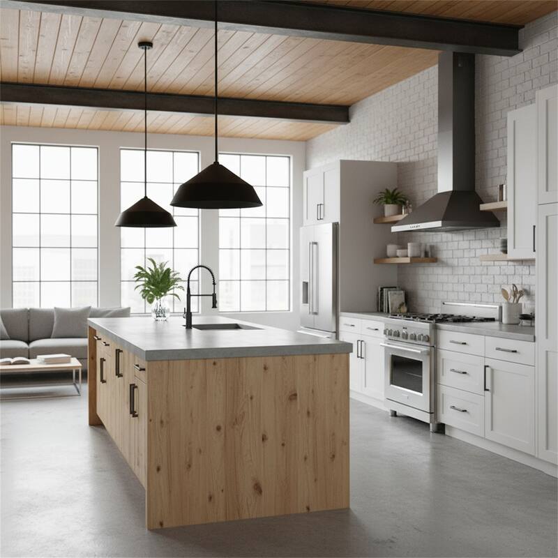 14" Diameter Integrated LED Black Pendant