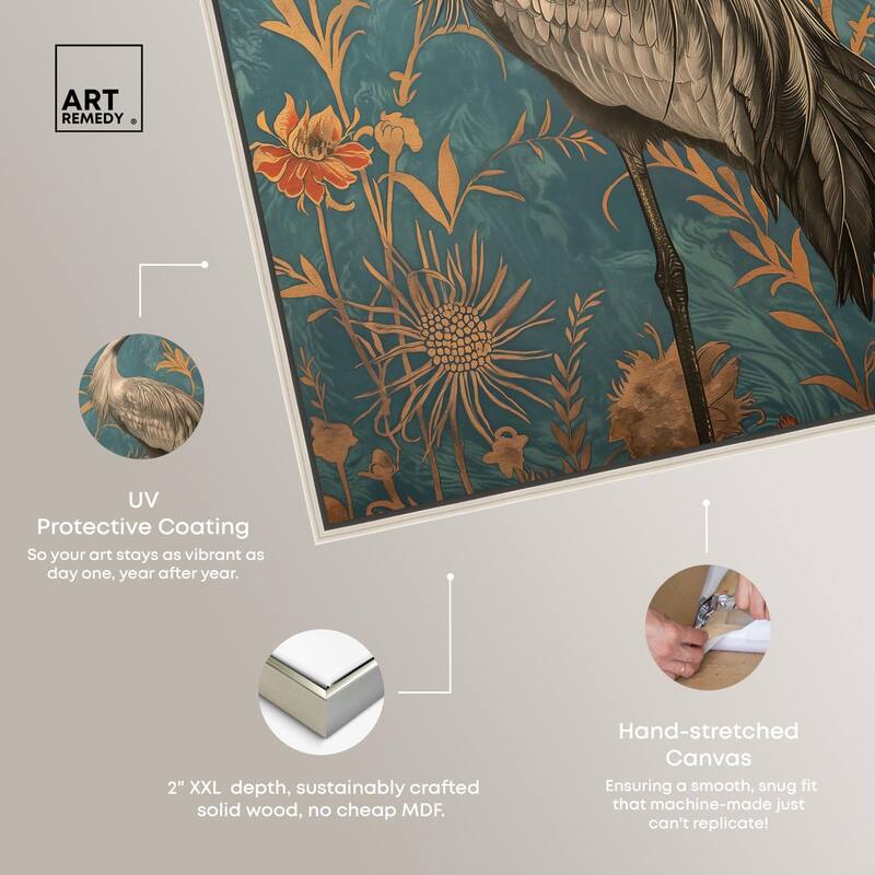 Graceful Grus Gaze Canvas by Art Remedy