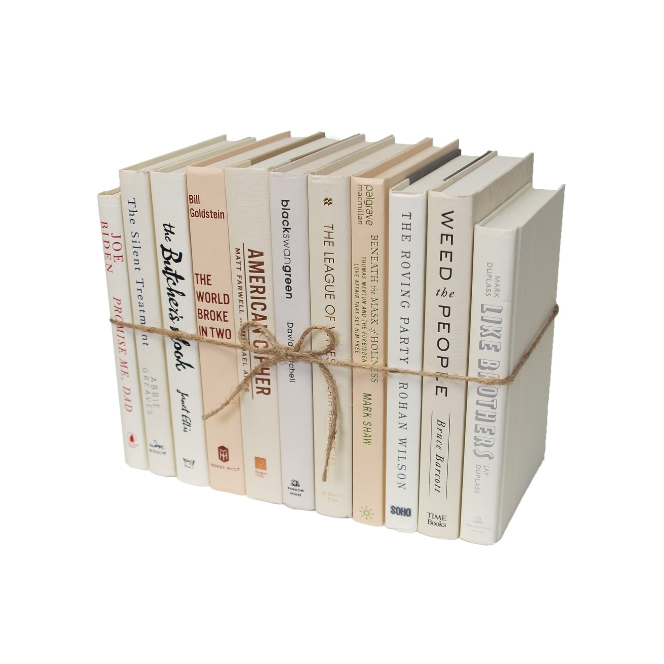 Decorative Books - Beach Book Bundle - 1 Foot of Beige Books