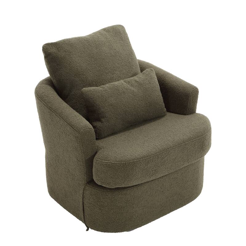 Swivel Barrel Chair, Comfy Round Accent Sofa Chair for Living Room, 360 Degree Swivel Barrel Club Chair, Leisure Arm Chair