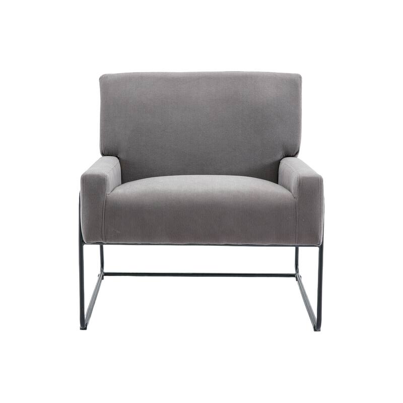Modern Industrial Slant Armchair with Metal Frame,Premium High Density Soft Single chair for Living Room Bedroom