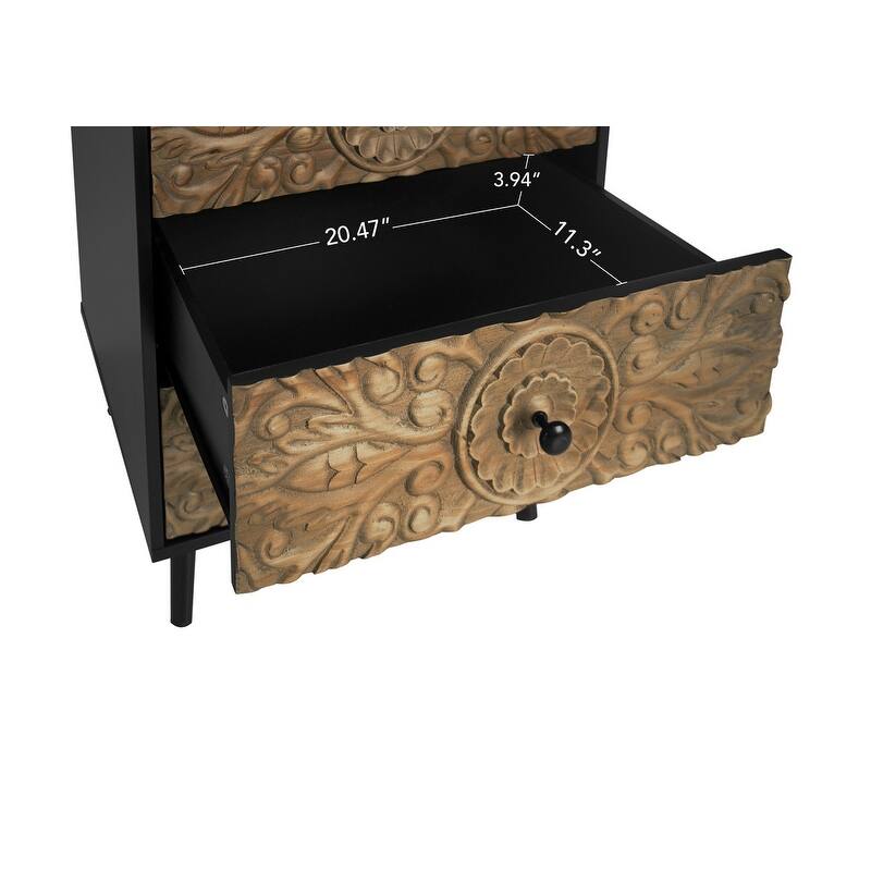 Retro Storage Cabinet 3 Drawer Cabinet Sideboard Buffet Cabinet for Bedroom, Living Room