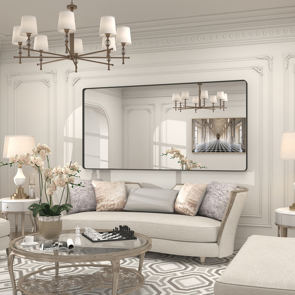 Bathroom Vanity Mirror with Aluminum Alloy Framed, Tempered Glass, Wall Mounted